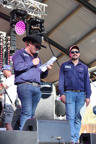 Shooter & Bill Mc on stage at Gilgandra Under the gums