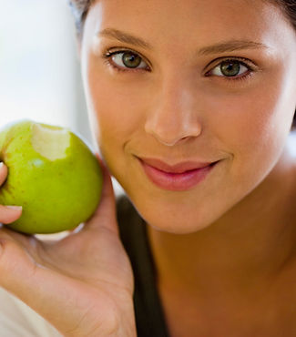 Woman Holding Apple