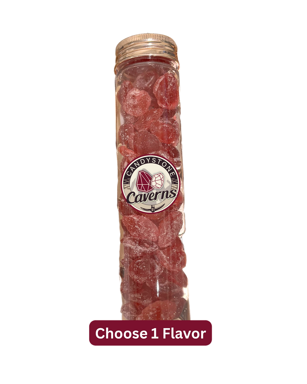 Hard candy party favors, Vial, custom logo, custom flavors