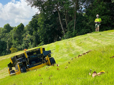Mowing parks with a remote-controlled SPIDER mower