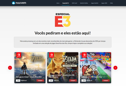 PARCERIA ENTRE NINTENDO E NUUVEM TRAZ OFERTA INÉDITA PARA O BRASIL