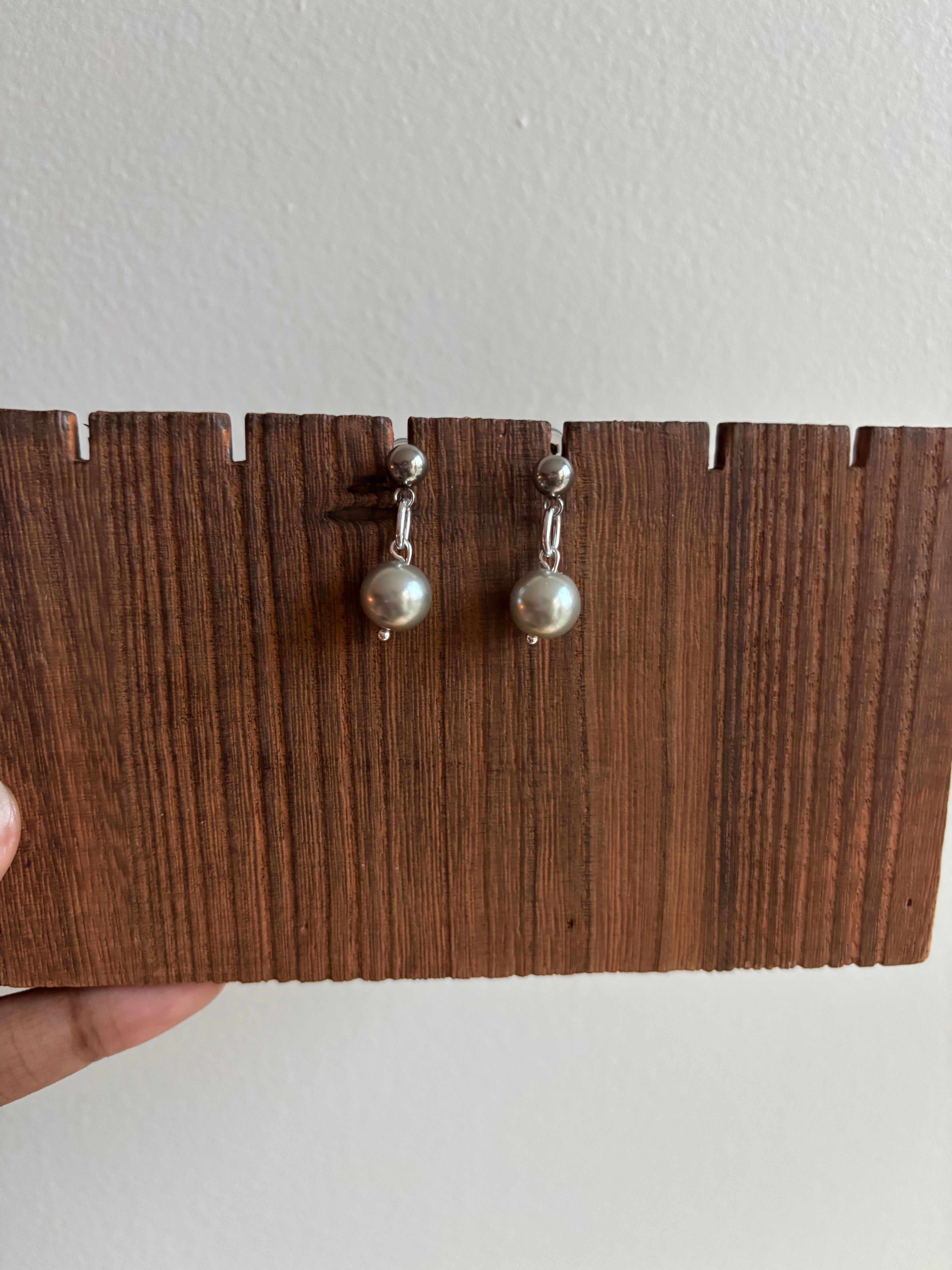 Silver Earrings, Beaded Earrings, Stud Earrings