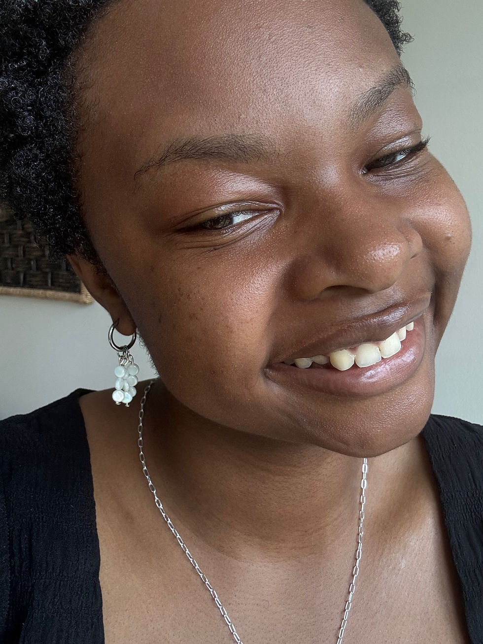 Thumbnail: Dangling Freshwater Pearl Earrings, Earrings with Carabiner, Fancy Earrings, Gif