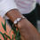 Thumbnail: Silver Expandable Bracelet: Rose Quartz Gemstone | CuteNick
