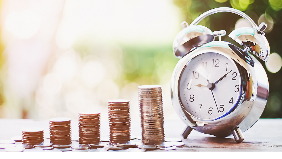Coin piles leading to a clock represent the time and resources invested in rebuilding trust within the healthcare workforce after losing a healthcare professional, highlighting the importance of continuity of care.
