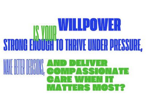 Willpower is your strong enough to thrive under pressure in blue and green