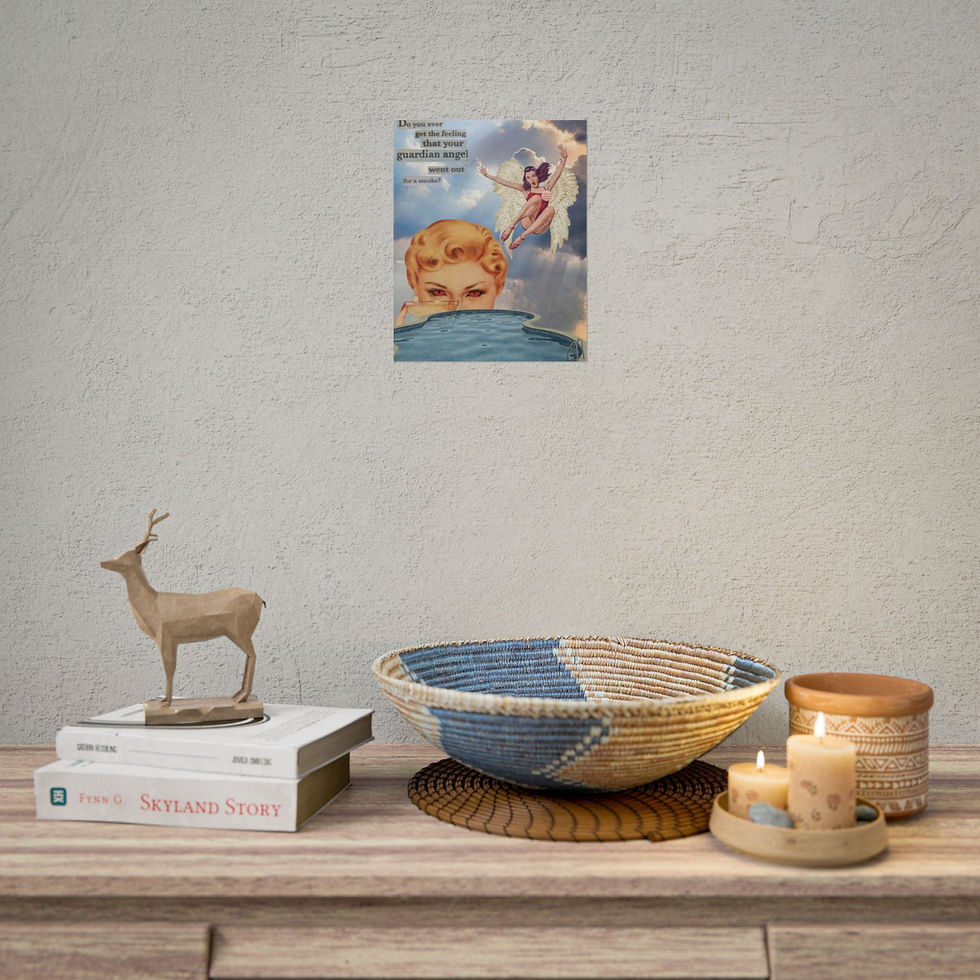Miniatura: Quirky Guardian Angel Collage Art