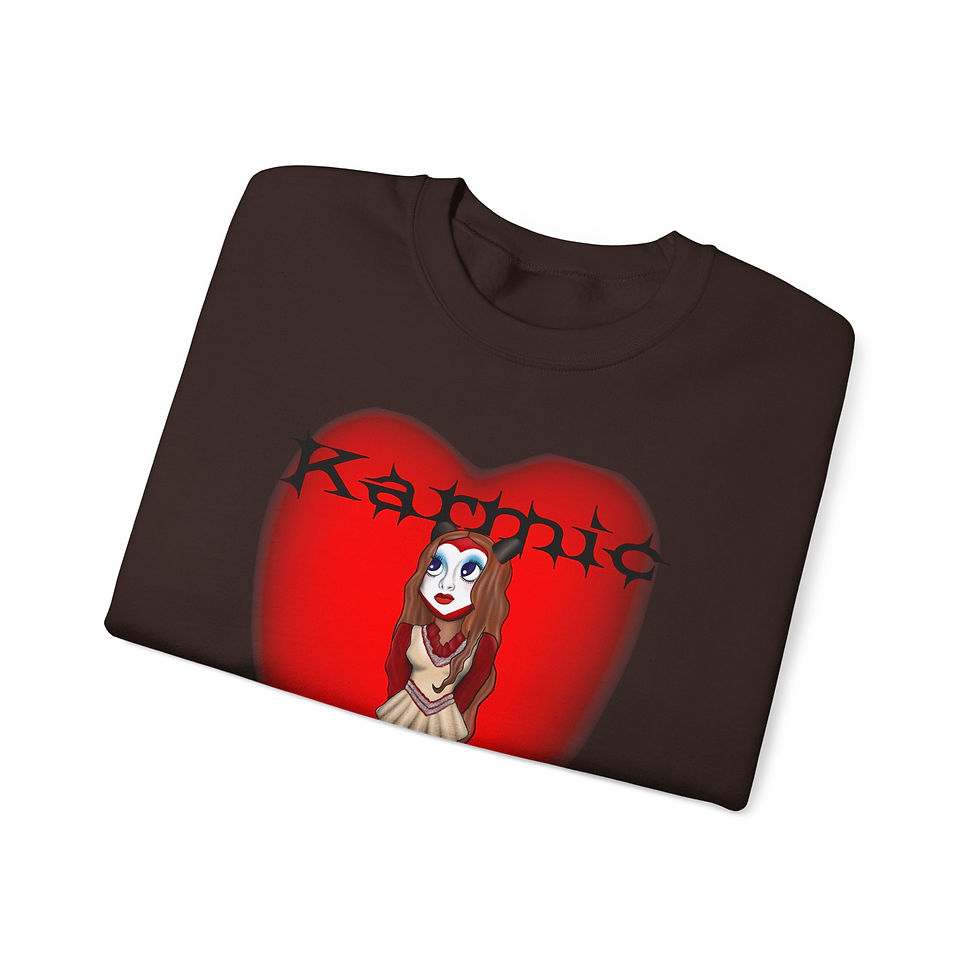 Miniatura: Gothic 'Karmic' Heart Crewneck Sweatshirt