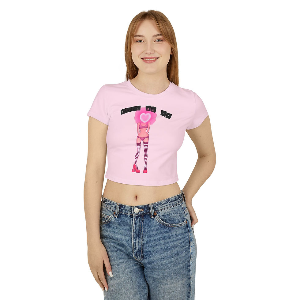 Miniatura: Fabulous Vibes Women's Baby Tee - 'Turn It Up' Graphic Cute Top