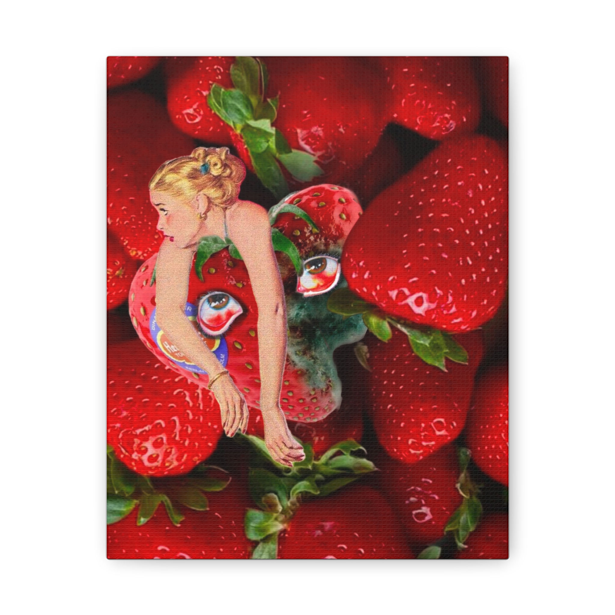 Surreal Strawberry Collage Art