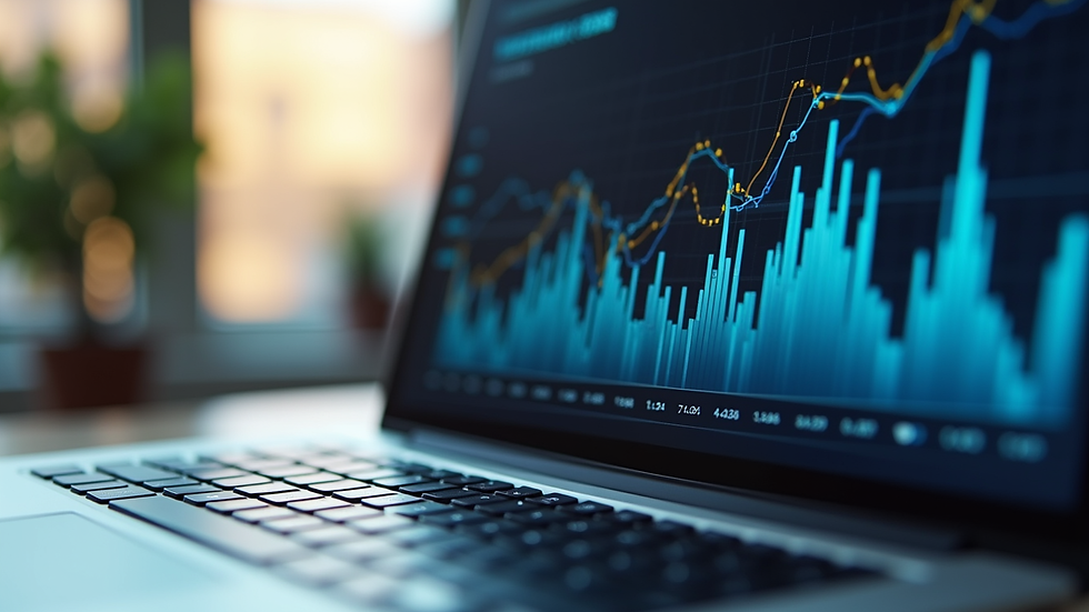 Close-up view of a laptop screen showing digital marketing analytics