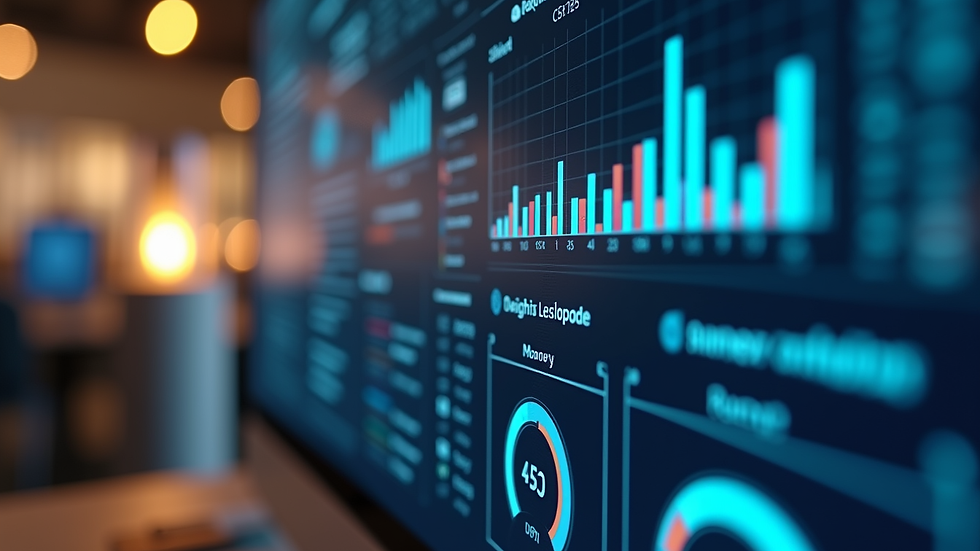 Close-up view of a digital marketing dashboard on a computer screen