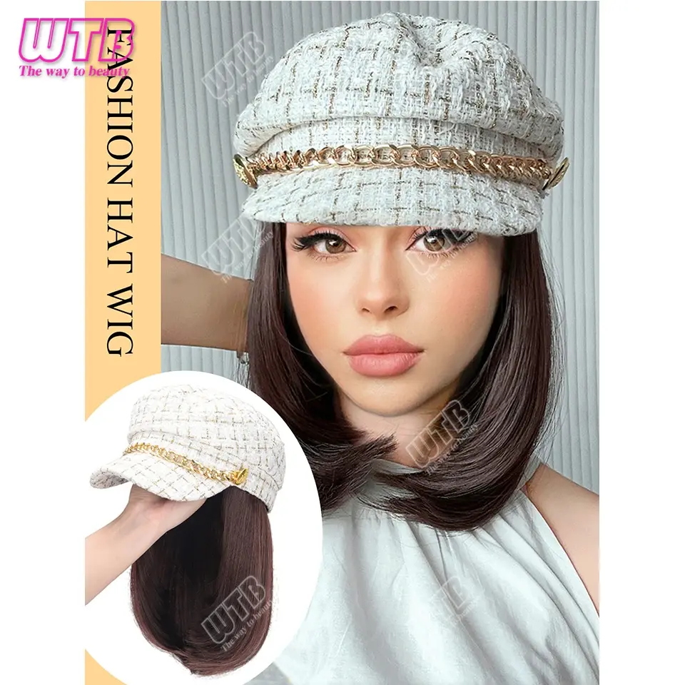 Thumbnail: Hat With Hair Attached for Women Ponytail Curly Hair Hair Wig With Hair Cap