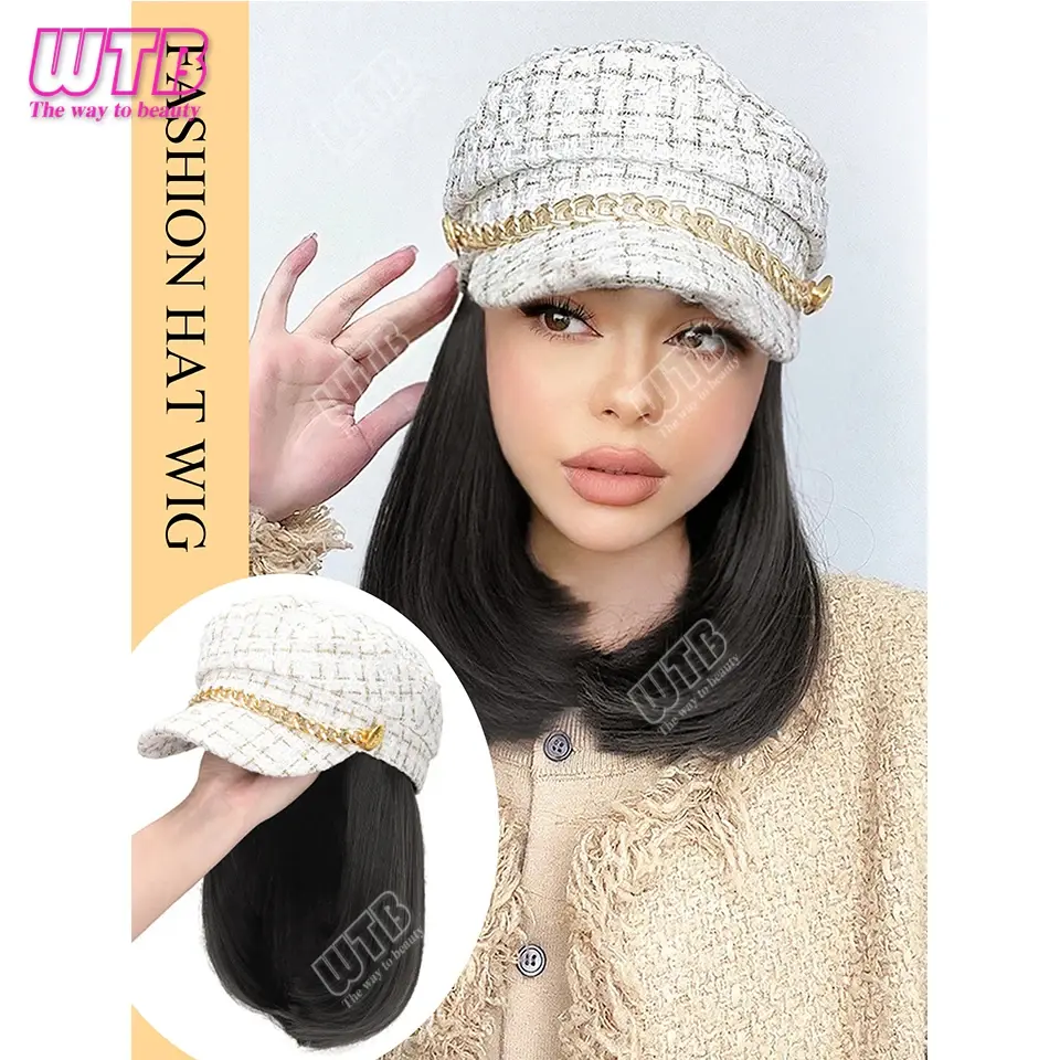 Thumbnail: Hat With Hair Attached for Women Ponytail Curly Hair Hair Wig With Hair Cap