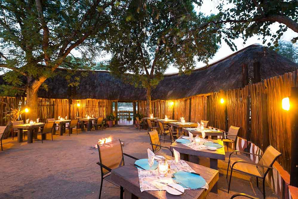 Boma dining at Umkumbe Safari Lodge