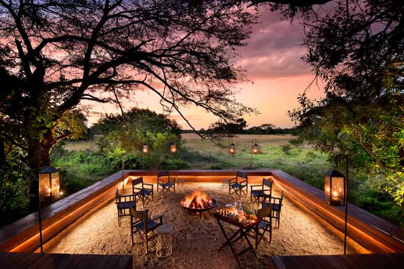 Fire pit at Phinda Vlei Lodge