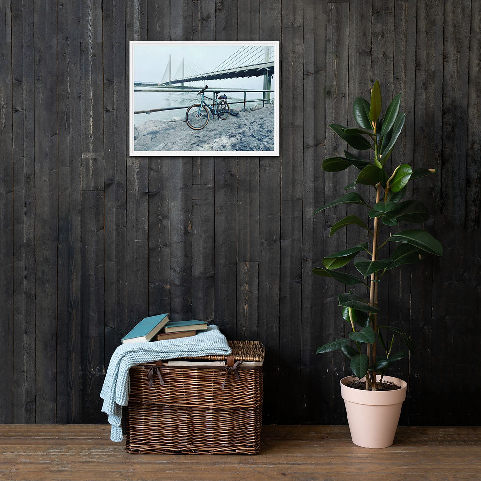 Thumbnail: Bridge, Bike & Bite: Indian River, DE - Framed Canvas Photo by Steve Messina