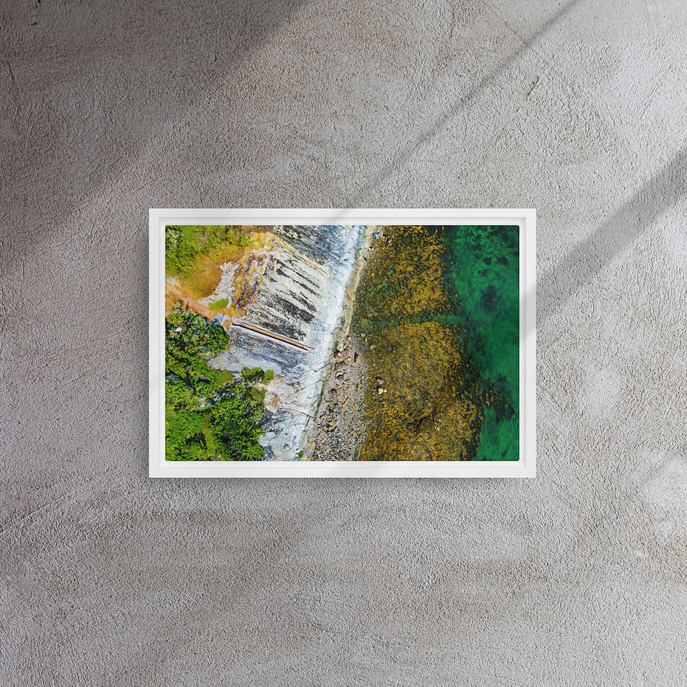 Thumbnail: Aerial of Bar Harbor Bay, ME - Canvas Print - Photo by Steve Messina