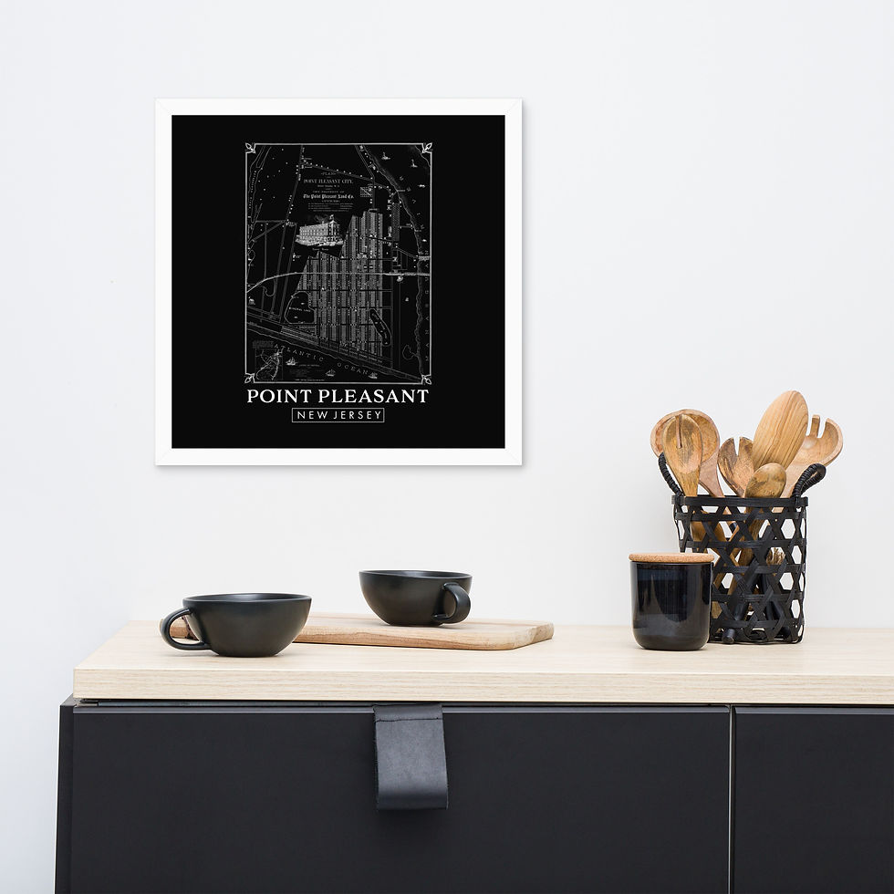 Thumbnail: Point Pleasant Vintage Map - Framed poster