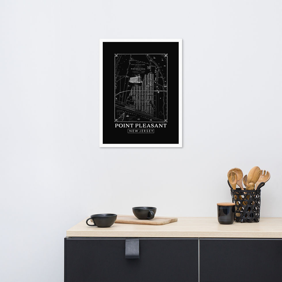 Thumbnail: Point Pleasant Vintage Map - Framed poster