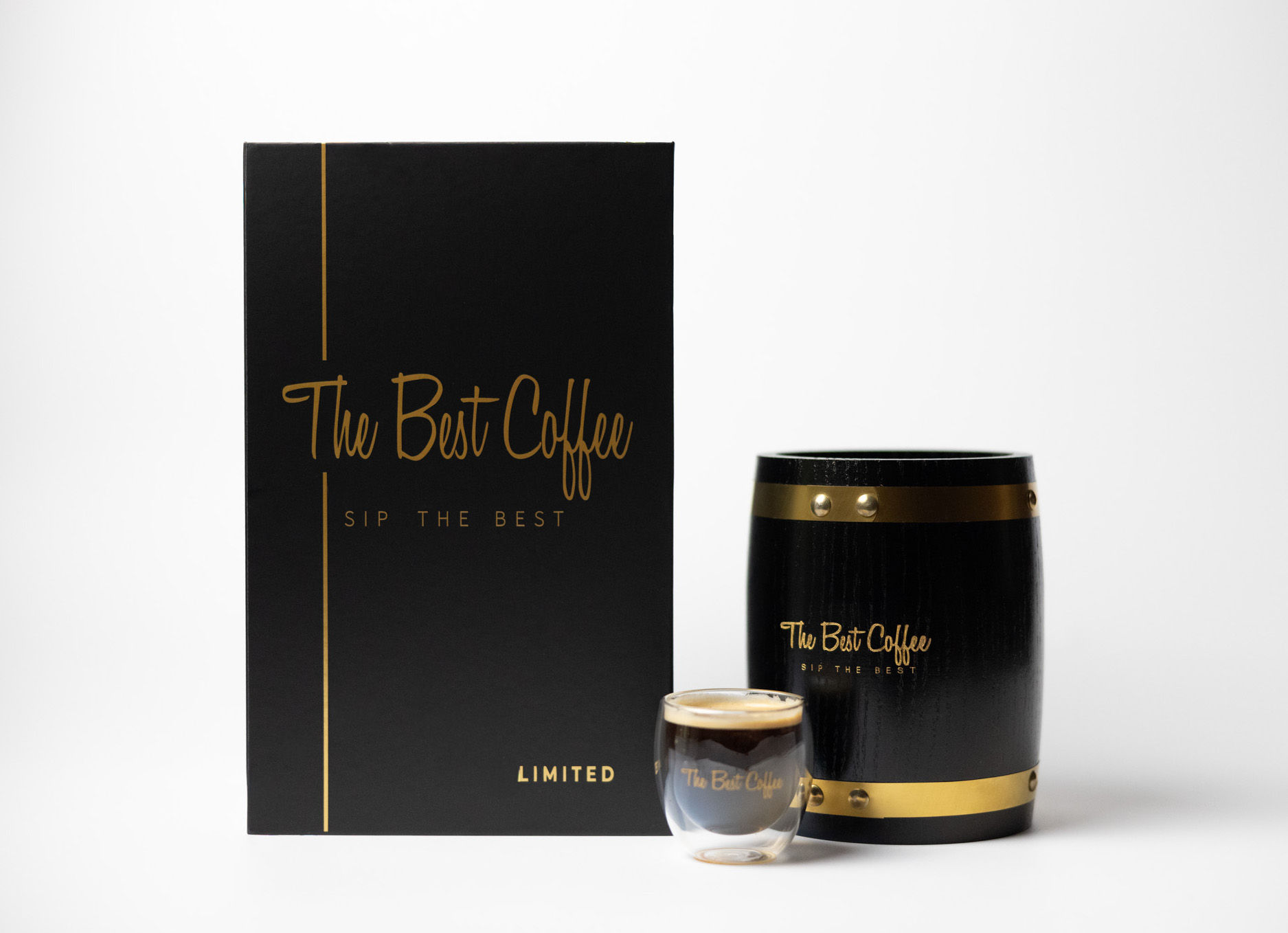 Coffee Wooden Barell Gift Set