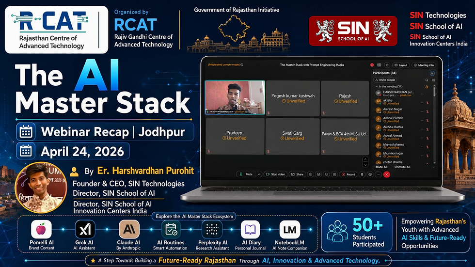 Eye-level view of a modern seminar hall with AI-themed presentation screen
