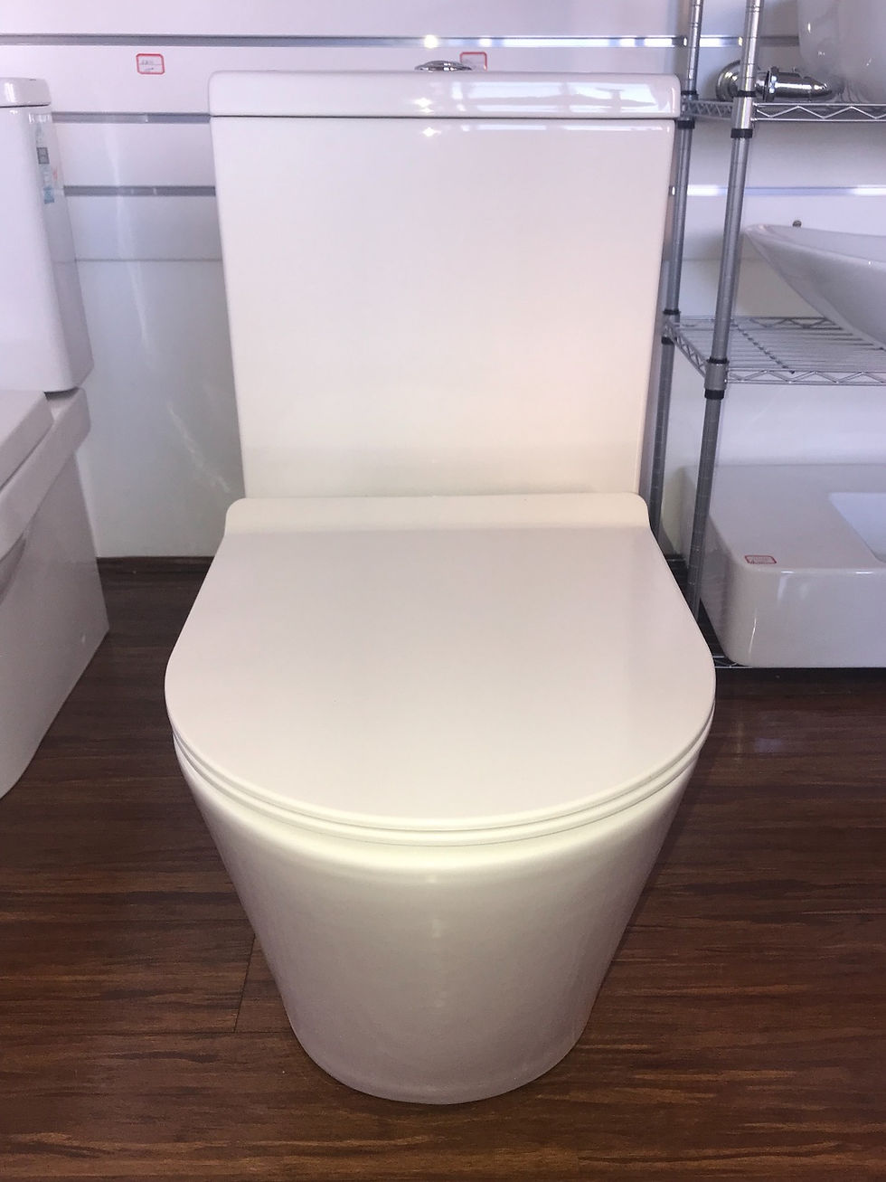 Thumbnail: Soft Close Ceramic Toilet Suite With Thin Flat Seat