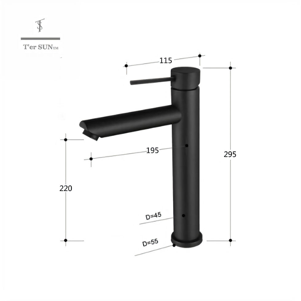 Thumbnail: Matt Black Round Basin Mixer - Tall