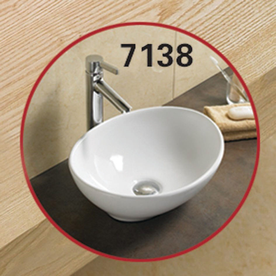 Deep Oval Basin Above Counter