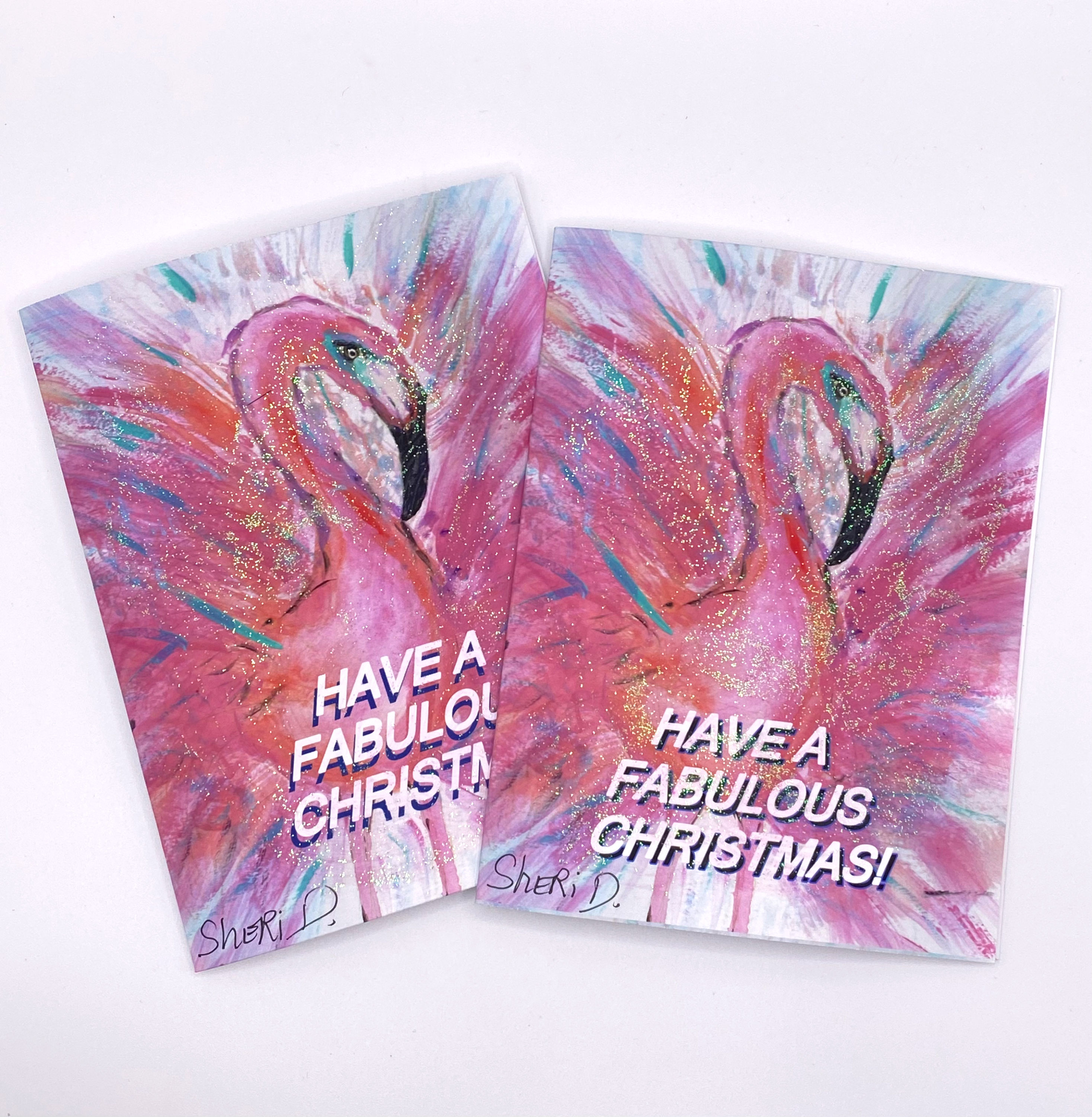 Fabulous Flamingo- Holiday Card Set of 4
