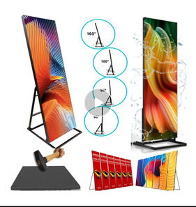 Various displays and stands with adjustable angles, product presentation, advertising and marketing.