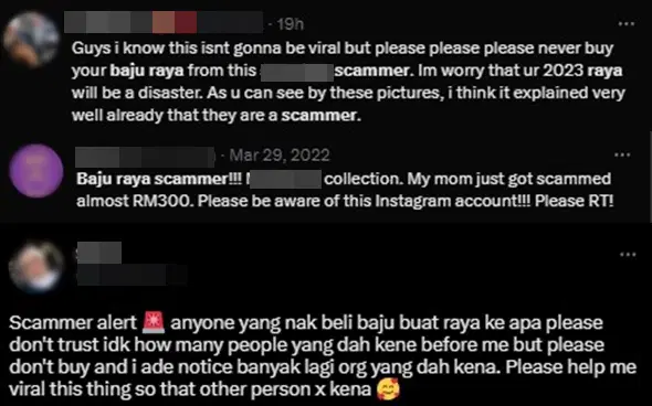 “Hati-hatilah” – Scam Baju Raya Di Media Sosial, Tawar Harga Tak Masuk Akal