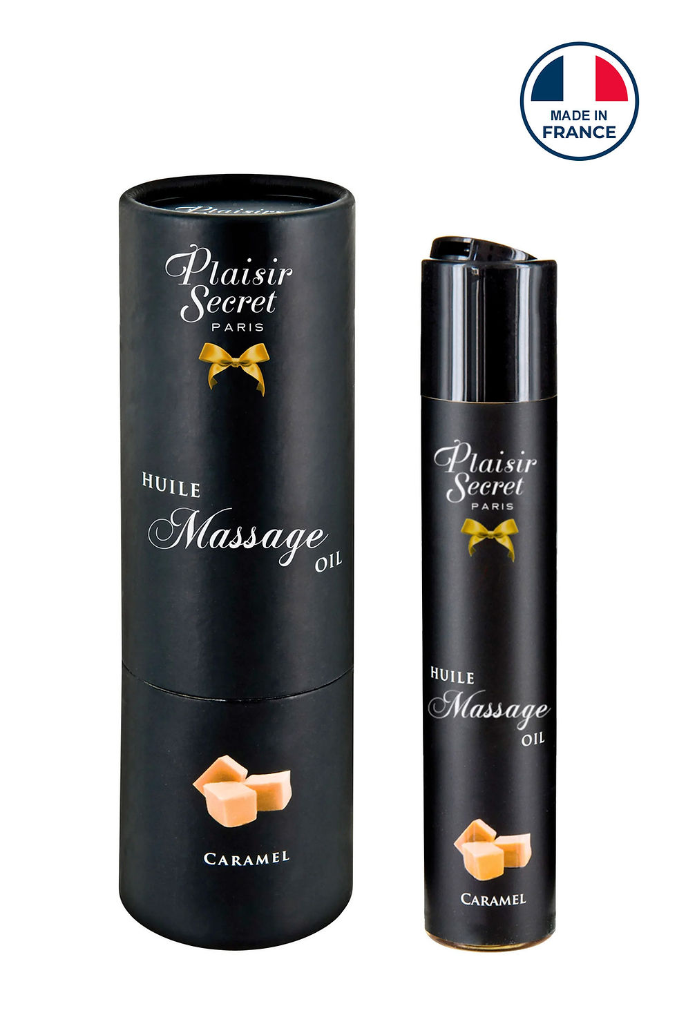 Huile de massage Plaisir Secret Caramel avec boîte
