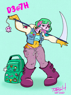 Grim Reaper Alt Girl Pin-Up