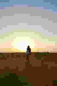 Coucher du soleil dans le désert de Dubaï