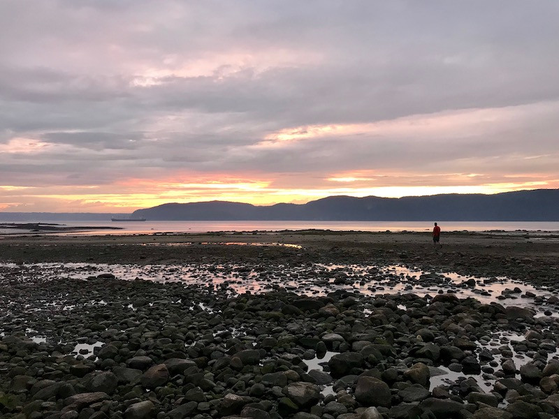 Coucher de soleil baie des ha ha à Saguenay