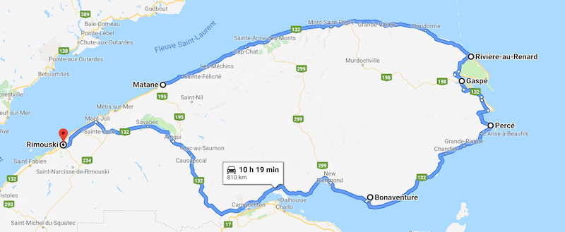 tour de la gaspésie en voiture