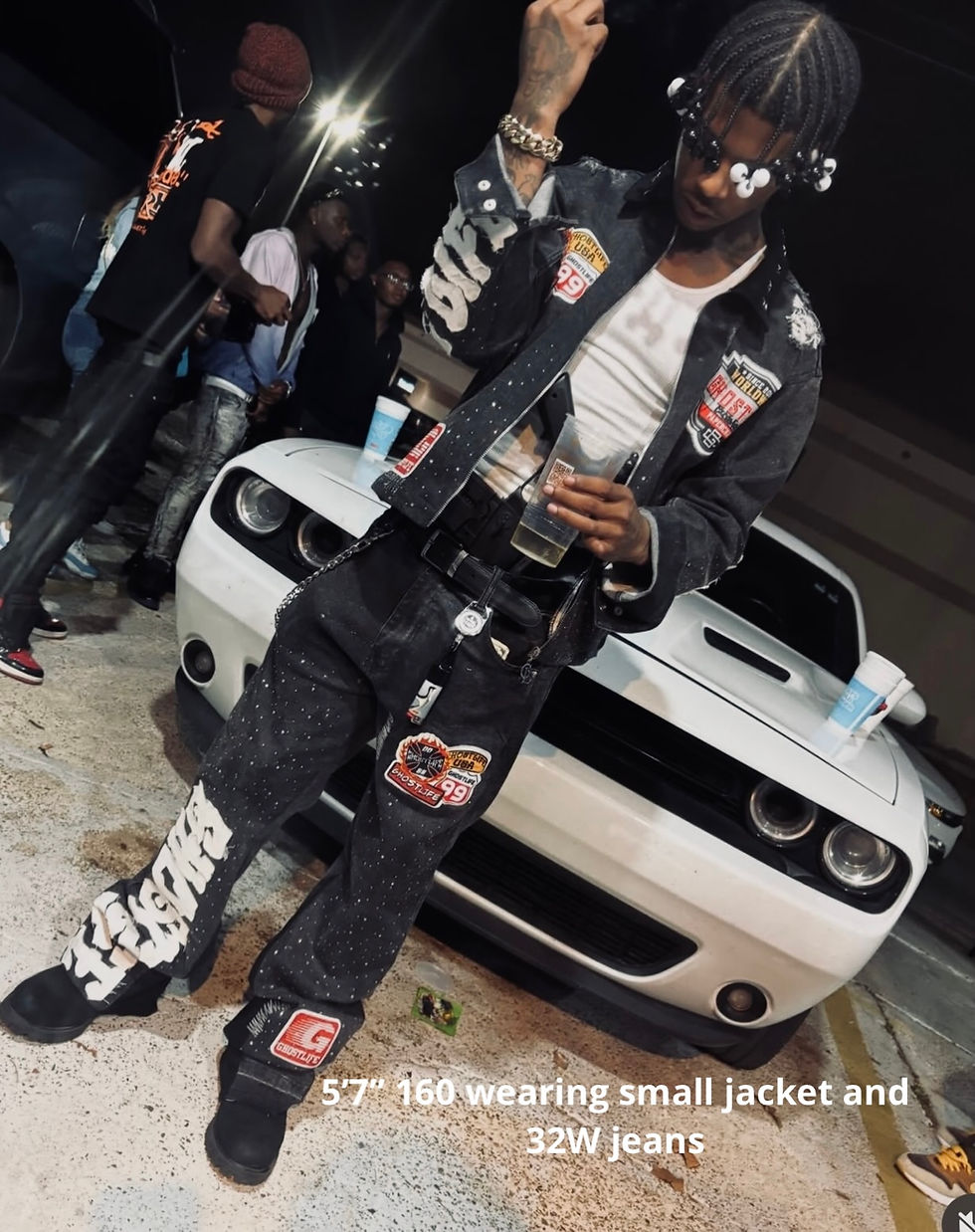 Thumbnail: Denim Patchwork Jacket(rhinestones)