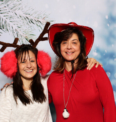 Antler and Red Hat prop and mistletoe backdrop