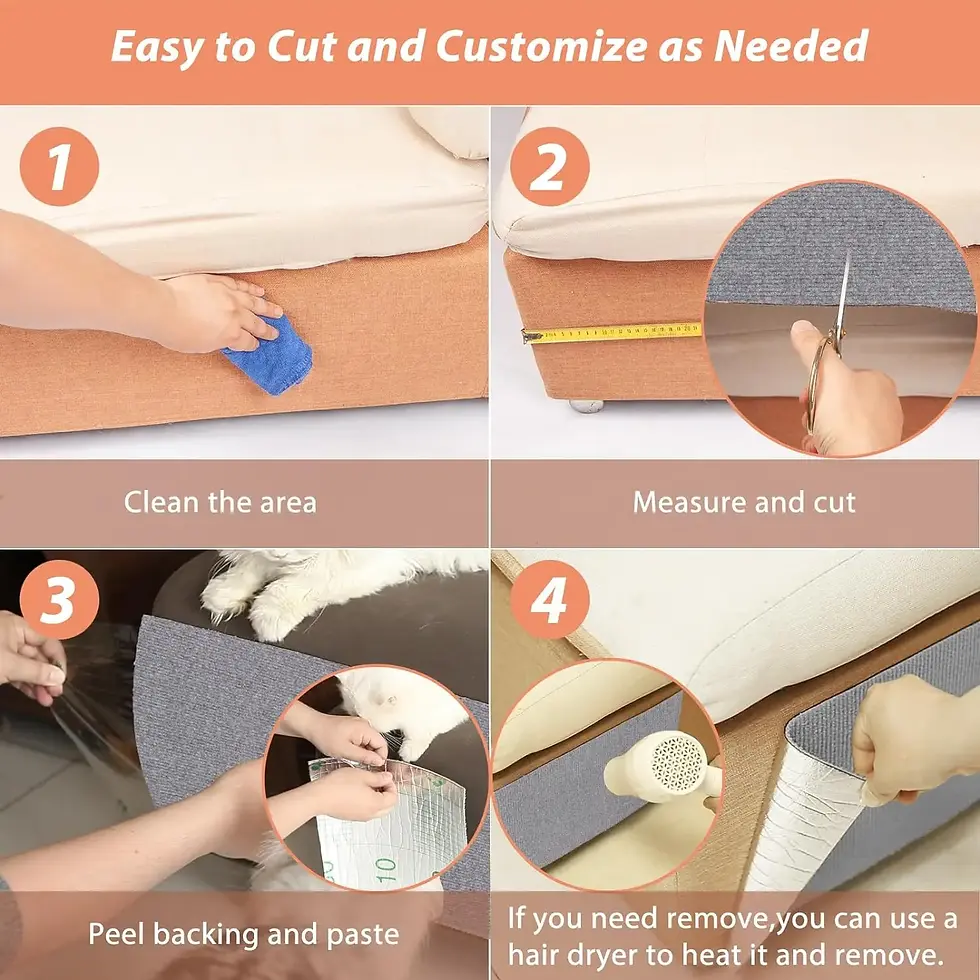 Thumbnail: Cat Scratching Mat Self-Adhesive Trimmable Carpet Cat Scratching Post Carpet for