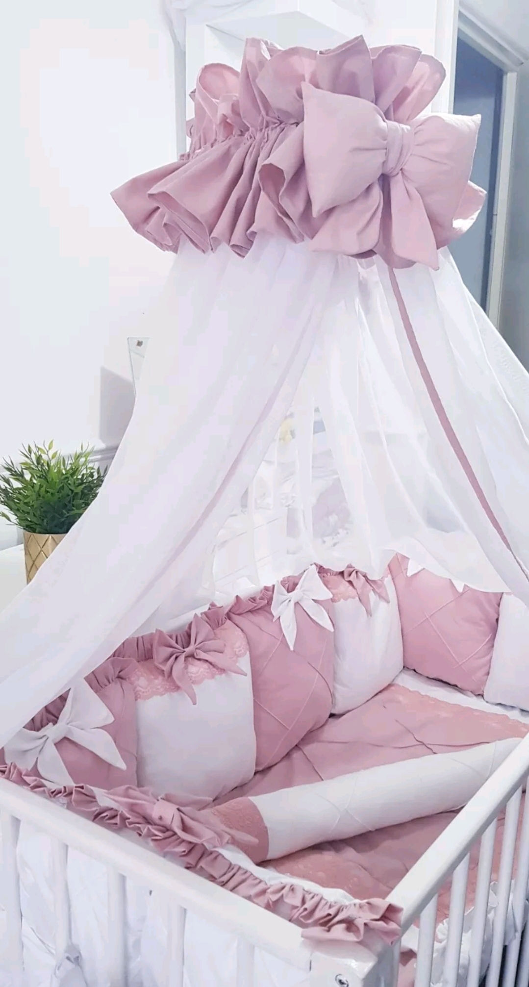 Luxury Dasty Pink Personalised Cot Bedding Set