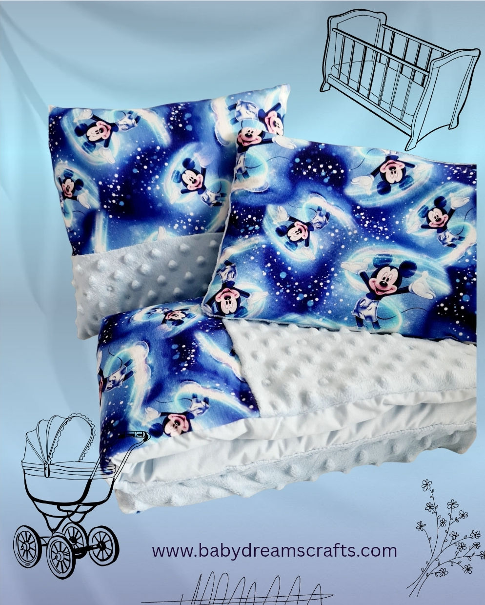 Hello Baby Mickey Mouse Baby Blue Set