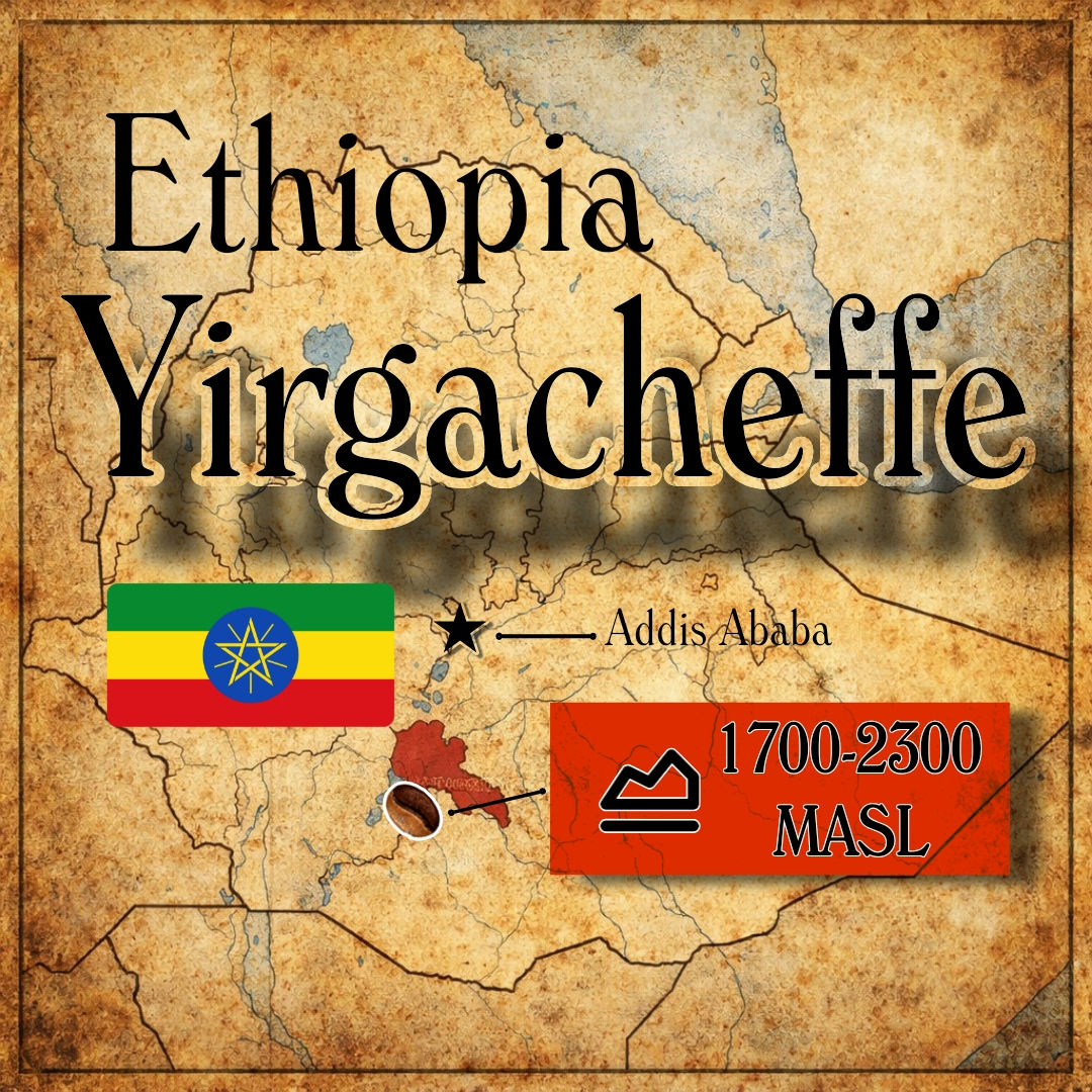 Map of Ethiopia Yirgacheffe coffee region