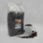 Thumbnail: Bag of Southern Bourbon Pecan coffee beans and a mug with beans