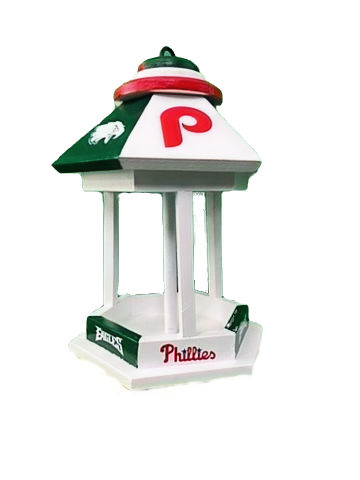 Thumbnail: Side view of our Fantastic Handmade Eagles and Phillies Bird Feeder