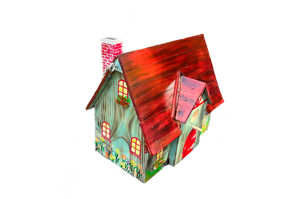 Thumbnail: This Enchanting Handmade Charming Country Cottage Wood Birdhouse would look great in your garden.