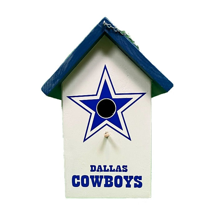 Handcrafted Birdhouse depicting the Dallas Cowboys