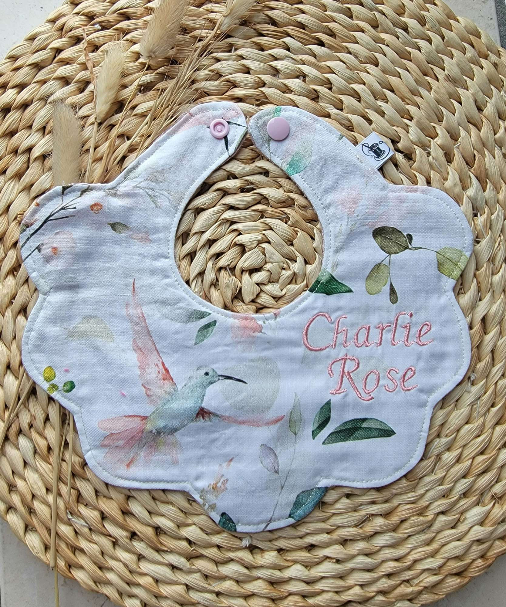 Bavoir fleur "Colibri"