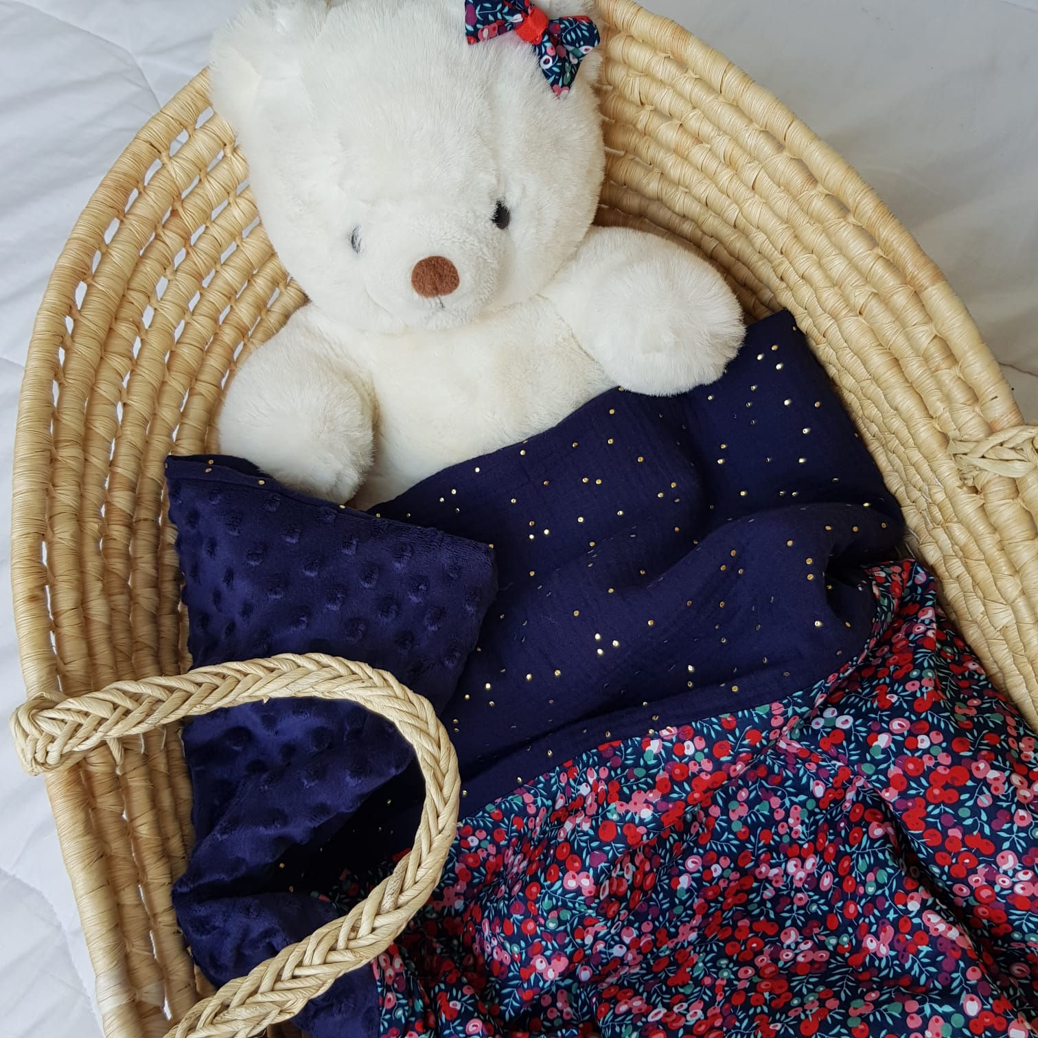 Plaid ou Couverture "Liberty rouge" 75x100cm