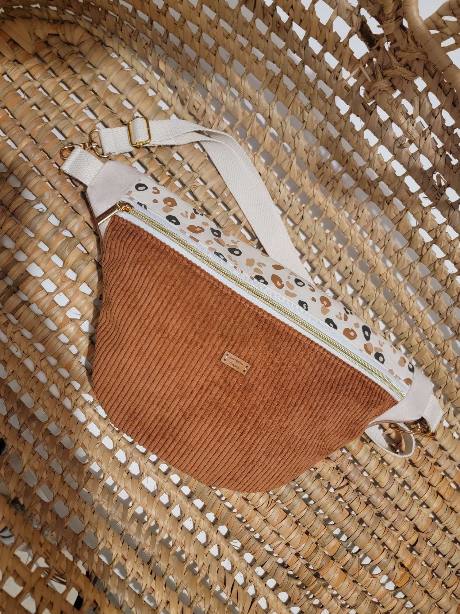 Sac banane Felyna , leopard et camel Taille L